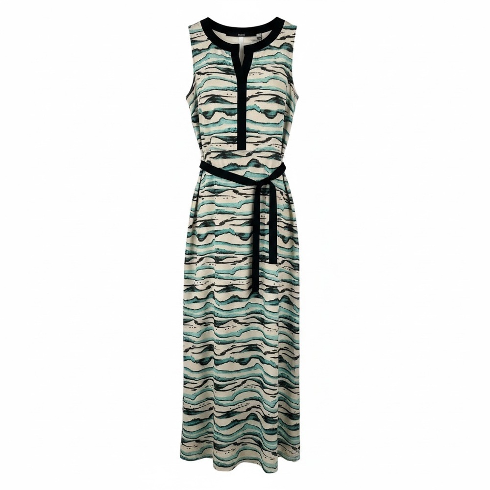 KENSIE Woman’s  Black , Cream& Green Patterned Maxi Dress Size S